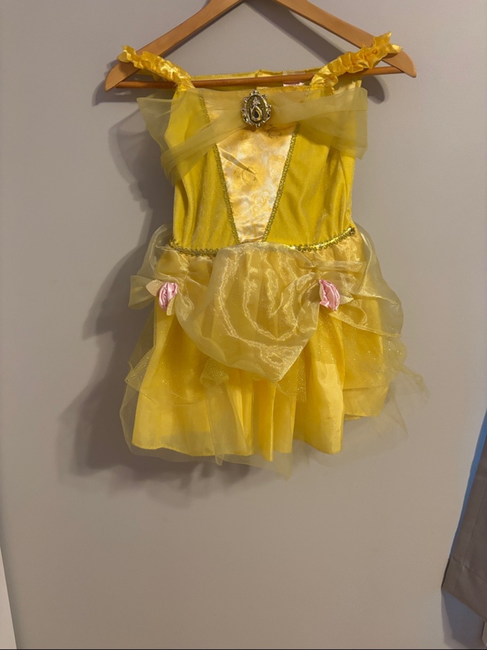 Girls Yellow Princess Costume Dress